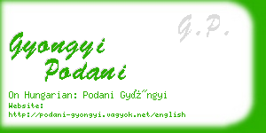 gyongyi podani business card